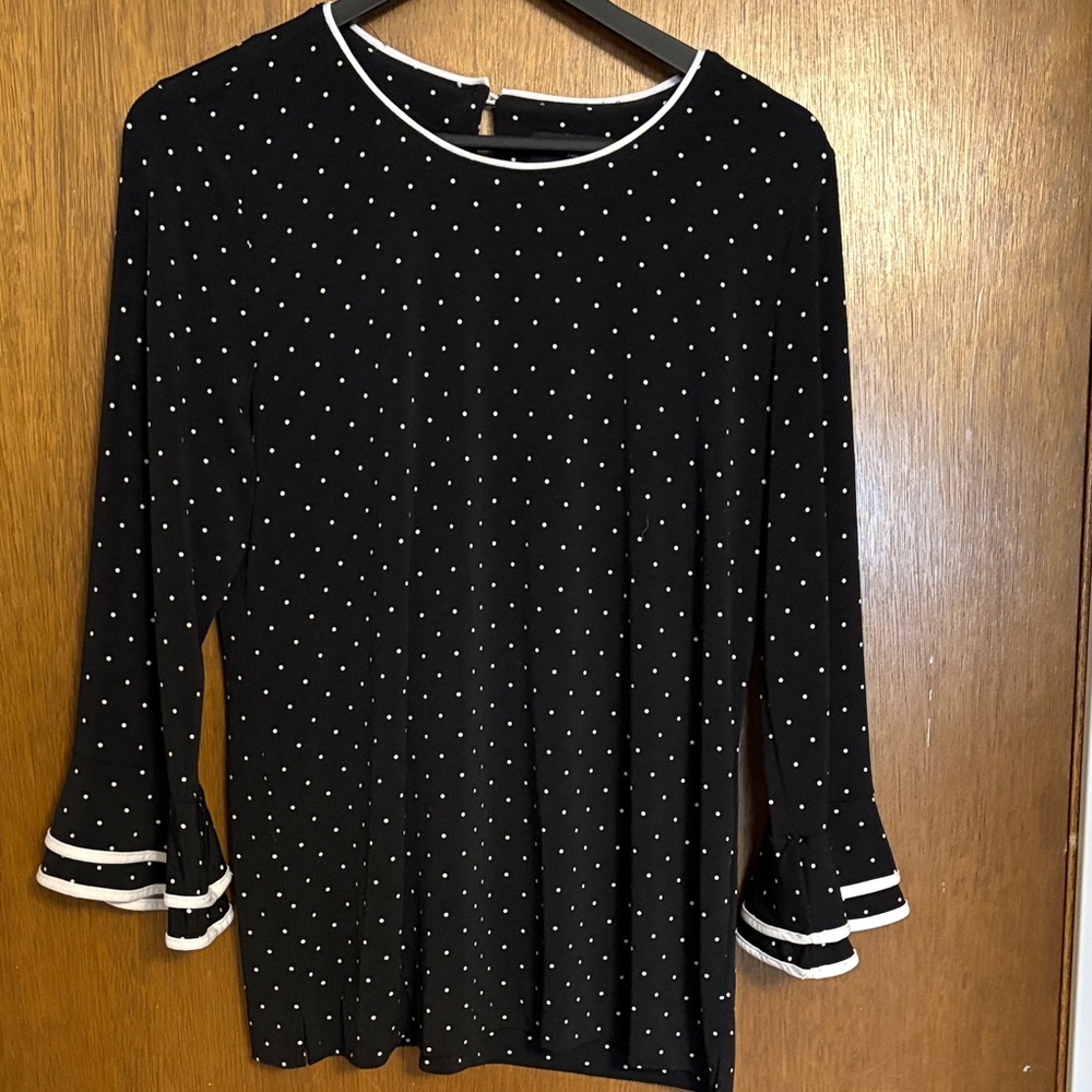 Karl Lagerfeld Black and White Polka Dot Blouse